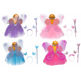Set karneval, VÍLA - sukýnka, křídla, čelenka a hůlka (zn. WIKY)