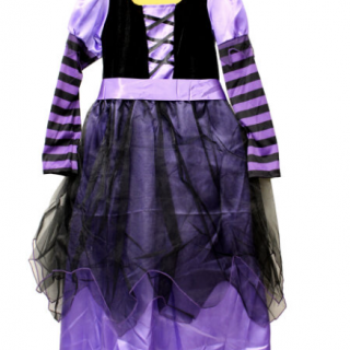 Set karneval ČARODĚJNICE, fialová - šaty, klobouk, pásek (zn. WIKY)
