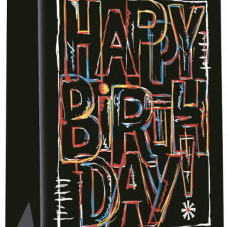 Dárková taška Happy Birthday, černá, velikost S (zn. Flexio)