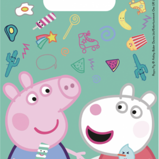 Igelitové taštičky Prasátko Pepina / Peppa Pig, rozměr 16.5x23cm, set 6ks (zn. Procos)