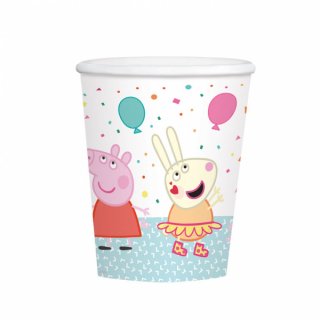 Kelímky papírové EKO - Prasátko Pepa / Pepina, 250 ml, set 8ks (zn. Amscan)