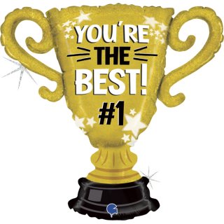 Fóliový balónek Pohár - You´re The Best #1, 71cm (zn. GRABO)