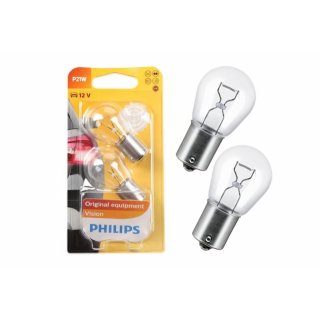Autožárovky Philips Vision P21W 12498B2 / 21W / 12V BA15 s homologací, 2ks