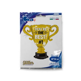 Fóliový balónek Pohár - You´re The Best #1, 71cm (zn. GRABO)