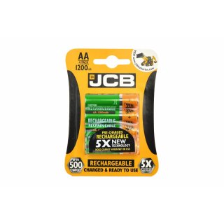 JCB nabíjecí tužkové baterie 4x AA nimh/r06, min.1 200mAh, přednabitá, blistr 4ks