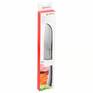Nerezový nůž Santoku 31.5 cm - Japonský nůž s perfektním řezem (zn. Alpina)
