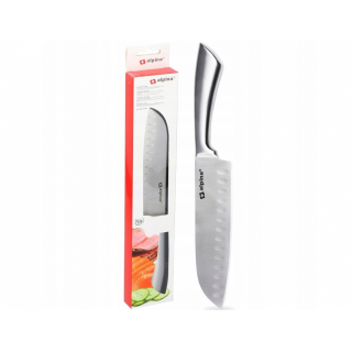 Nerezový nůž Santoku 31.5 cm - Japonský nůž s perfektním řezem (zn. Alpina)