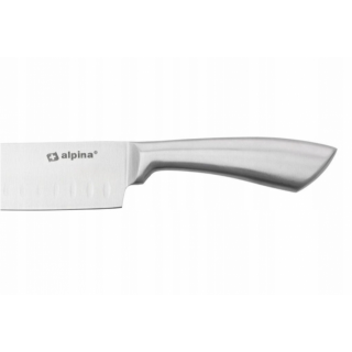 Nerezový nůž Santoku 31.5 cm - Japonský nůž s perfektním řezem (zn. Alpina)