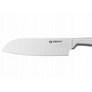 Nerezový nůž Santoku 31.5 cm - Japonský nůž s perfektním řezem (zn. Alpina)