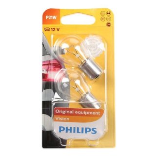 Autožárovky Philips Vision P21W 12498B2 / 21W / 12V BA15 s homologací, 2ks
