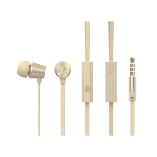 SWISSTEN stereo sluchátka s mikrofonem YS500 metal dynamic, zlatá barva