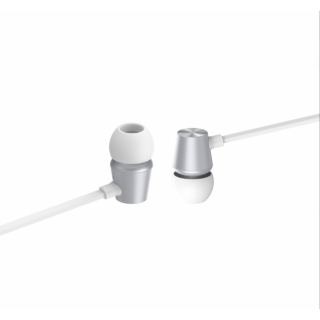 SWISSTEN stereo sluchátka s mikrofonem YS500 metal dynamic, stříbrná barva
