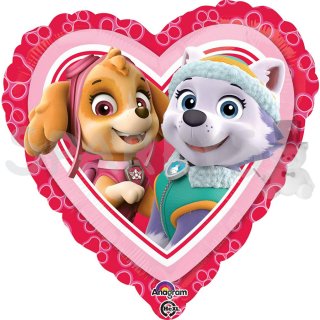 Foliový balónek Paw Patrol / Tlapková Patrola - Love Girl, srdce, 45cm (zn. Anagram)