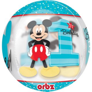 ORBZ balón Mickey Mouse - 1. narozeniny / 1st Birthday, 40x38cm (zn. Anagram)