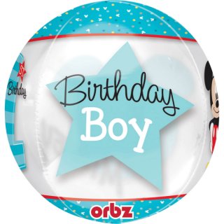 ORBZ balón Mickey Mouse - 1. narozeniny / 1st Birthday, 40x38cm (zn. Anagram)