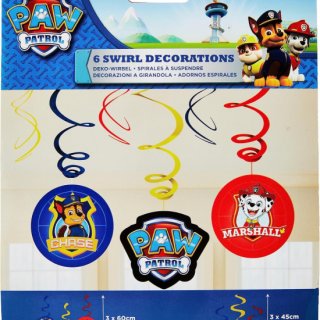Závěsné dekorační spirály Paw Patrol / Tlapková Patrola, set 6ks (zn. Amscan)