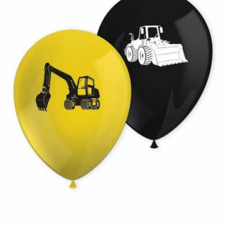 Stavební stroje - 8ks latexové balónky 28cm