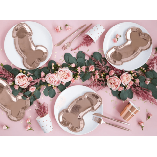 Papírové kelímky Rozlučkové Same penis forever, rosegold barva, 220ml, set 6ks