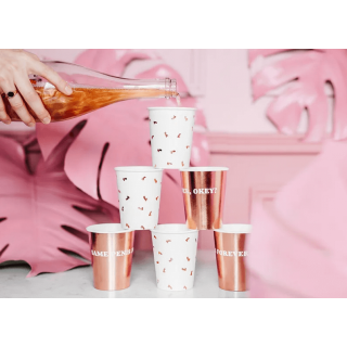 Papírové kelímky Rozlučkové Same penis forever, rosegold barva, 220ml, set 6ks