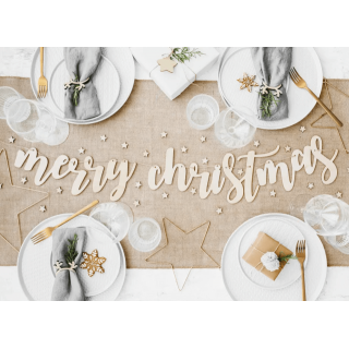 Girlanda dřevěná - Merry Christmas, délka 2m (zn. PartyDeco)