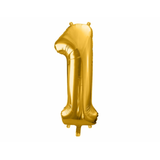 Fóliová ČÍSLICE 1, zlatá barva, velikost 86 cm (zn. PartyDeco)