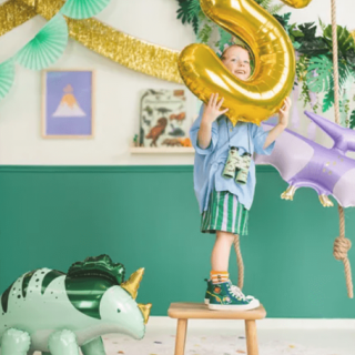 Fóliová ČÍSLICE 5, zlatá barva, velikost 86 cm (zn. PartyDeco)