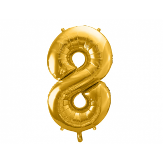 Fóliová ČÍSLICE 8, zlatá barva, velikost 86cm (zn. PartyDeco)