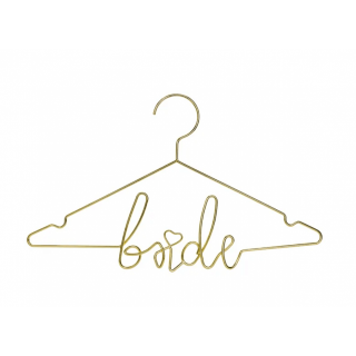 Svatební kovové ramínko Bride pro nevěstu, zlaté (zn. PartyDeco)