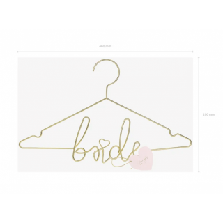 Svatební kovové ramínko Bride pro nevěstu, zlaté (zn. PartyDeco)