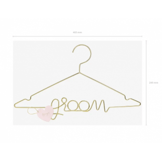 Svatební kovové ramínko Groom pro ženicha, zlaté (zn. PartyDeco)