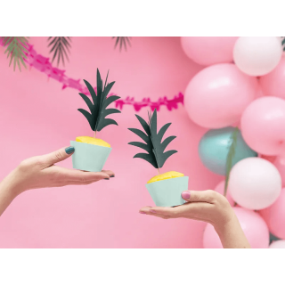 Zápichy 3D do cupcaků Ananas Pineapple, set 6ks (zn. PartyDeco)