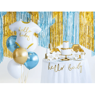 Ubrousky Hello Baby, 32.5x31.cm, bílo zlatá barva, set 20ks (zn. PartyDeco)