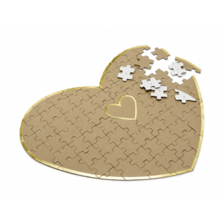 Svatební kniha hostů - Puzzle ve tvaru srdce, 85 dílků (zn. PartyDeco)
