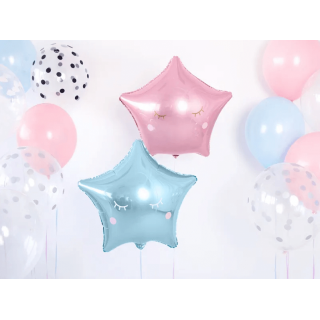 Foliový balónek Hvězda - světle modrá barva, 48cm (zn. PartyDeco)