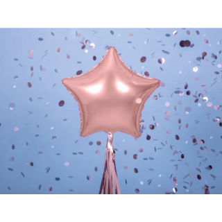 Fóliový balónek Hvězda - rosegold barva, 48cm (zn. PartyDeco)