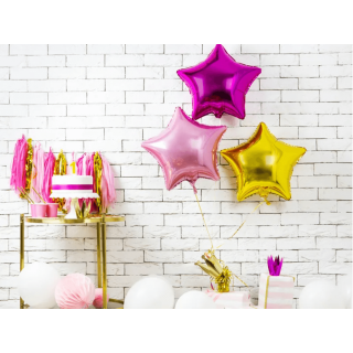 Fóliový balónek Hvězda - světle růžový, 48cm (zn. PartyDeco)