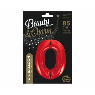 Fóliová ČÍSLICE 0, červená barva, velikost 85cm (zn. Godan - kolekce Beauty&Charm)