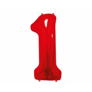 Fóliová ČÍSLICE 1, sytě červená barva, velikost 85cm (zn. Godan - kolekce Beauty&Charm)