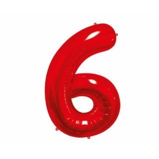 Fóliová ČÍSLICE 6, sytě červená barva, velikost 85cm (zn. Godan - kolekce Beauty&Charm)