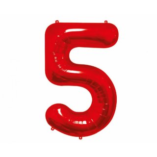 Fóliová ČÍSLICE 5, sytě červená barva, velikost 85cm (zn. Godan - kolekce Beauty&Charm)