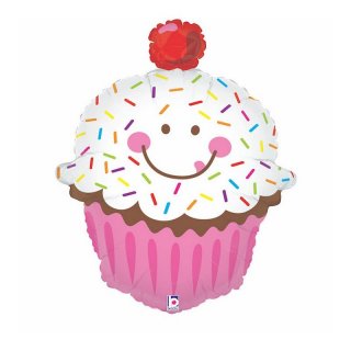 Usměvavý Cupcake 86cm fóliový balónek nafukovací
