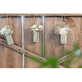 Svatební dekorační plechovky, velikost 10x7cm, set 5ks (zn. PartyDeco)