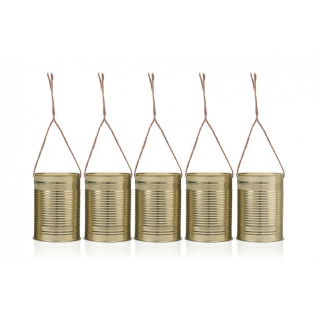 Svatební dekorační plechovky, velikost 10x7cm, set 5ks (zn. PartyDeco)