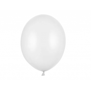 Latexové balónky metalické, bílá barva, velikost 30cm - set 10ks (zn. StrongBalloons)