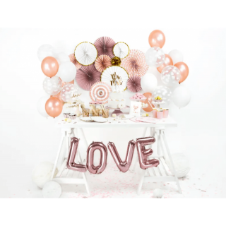 Latexový balónek metalický, rosegold barva, velikost 30cm (zn. StrongBalloons)