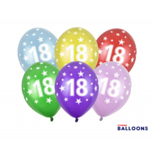 Latexový balónek pro 18. narozeniny, pastelový, mix barev, velikost 30cm (zn. StrongBalloons)