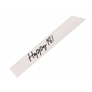 Narozeninová šerpa “Happy 18” KRÉMOVÁ