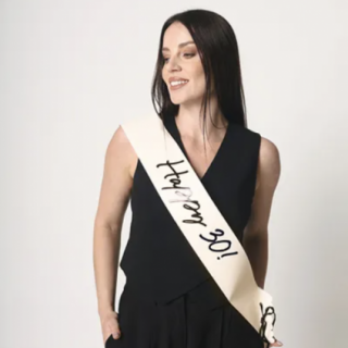 Narozeninová šerpa “Happy 30” KRÉMOVÁ