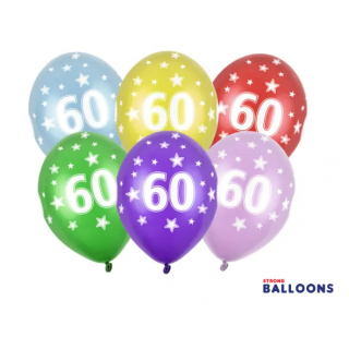 Latexový balónek pro 60. narozeniny, pastelový, mix barev, velikost 30cm (zn. PartyDeco)