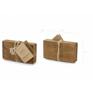 Dřevěná krabička na prstýnky s nápisem We Do - Mr & Mrs, velikost 10x5.5cm (zn. PartyDeco)